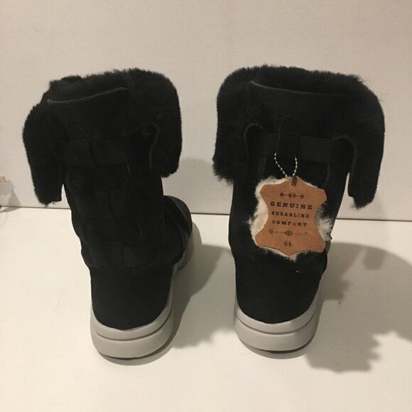 Mark Nason Sneaker Sherling Boot BlackSatin Bow 11 - Picture 4 of 6